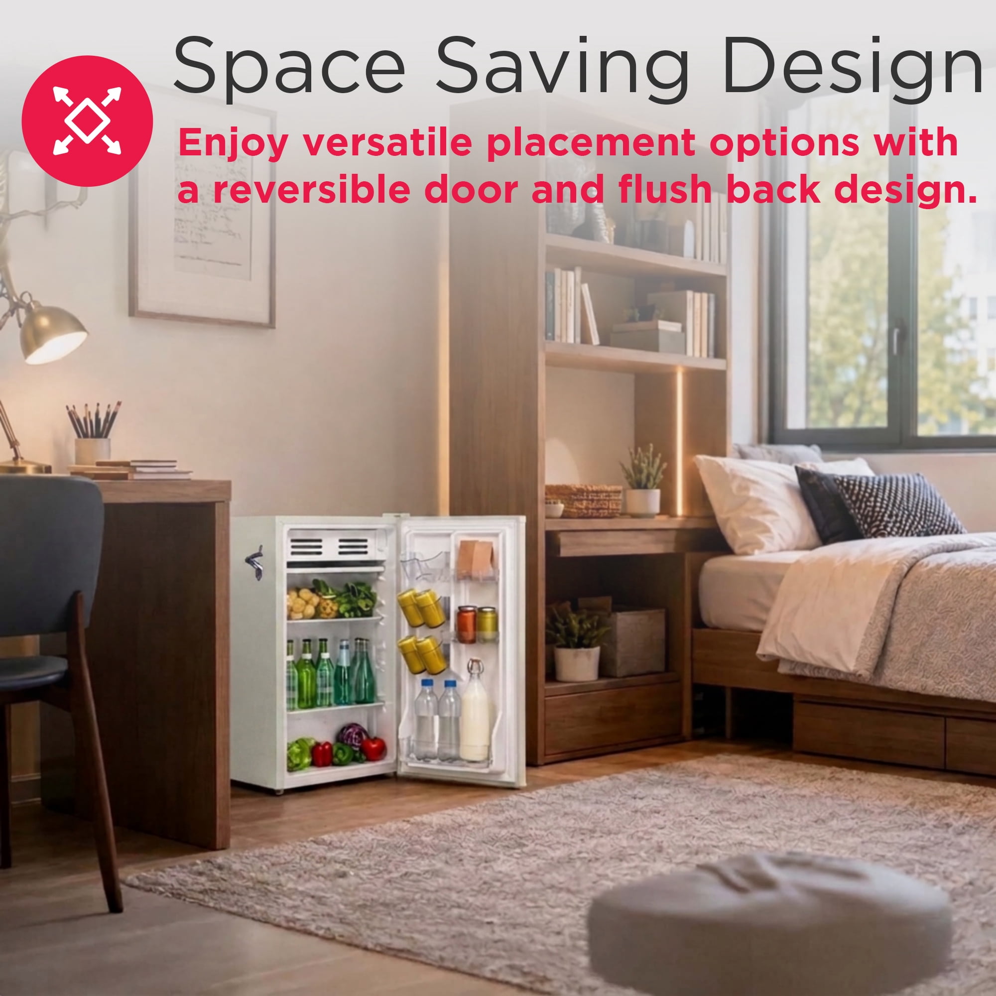 Frigidaire 3.2 Cu. ft. Retro Compact Refrigerator with Side Bottle Opener EFR376, Moonbeam