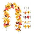 thumbnail image 4 of RBCKVXZ Fall Leaves Garland for Fall Decor - 5.8 ft Artificial Autumns Leaves Vines for Halloween Thanksgiving Decor, Home Mantel Dinner Fireplace Decoration (Red), 4 of 7