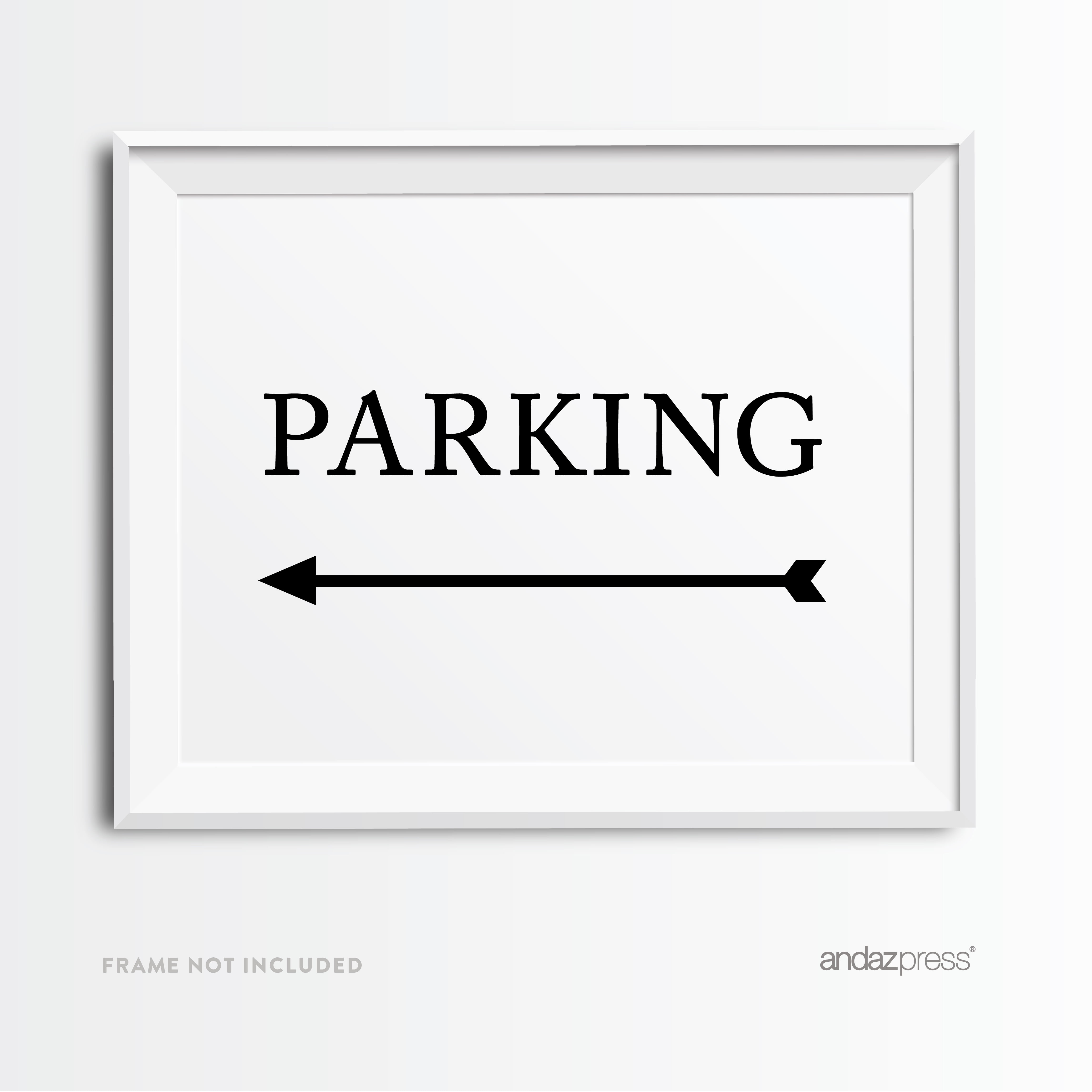 Parking Formal Black & White Wedding Party Directional Signs, Double