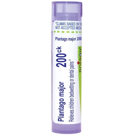 Boiron Plantago Major 200CK, Homeopathic Medicine for Children Bedwetting Or Dental Pains, 80 Pellets