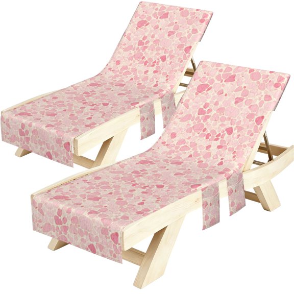 2pcs Beach Chair Cover 30×85in Absorbent Non-Slip Easy To Handle Collapsible For Most Standard Beach Chair Loungechairs Rose Gold Leopard Print Animal Skin Texture_4