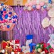 thumbnail image 3 of Xiao Hua Juego de 4 cortinas de lluvia con borlas brillantes negras de 1 m x 2,4 m, fondo fotográfico, ideal para cumpleaños, bodas, fiestas y eventos festivos., 3 of 5