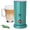 Torquoise shell w/ grey button, variant on Moss & Stone Electric Milk Frother Latte Art Steamer, Electric Cappuccino Machine And Milk Warmer, Hot Foam Maker and Milk Warmer for Latte, Cappuccinos, Macchiato, Hot Chocolate Milk