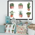 thumbnail image 2 of Designart 'Cactus and Succulents In A Clay Pot ' Traditional Framed Canvas Wall Art Print, 2 of 5