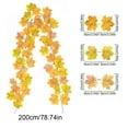 thumbnail image 3 of Btomtd 6.6ft Fall Garland with Simulation Maple Leaf and Rattan, Thanksgiving Greenery Garland for Stair Door and Wall, Fake Plants Wreath Halloween Decoration for Garden Home, Yellow-D, 3 of 6