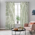 thumbnail image 5 of Tropical Bloom Silhouettes Kitchen Curtains 84 Inch Length, Green Palm Leaf Grommet Top Bedroom Living Room Curtains, Light Filtering Cafe Curtain Drapes 2 Panels Set 84''x84'', 5 of 9