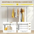 thumbnail image 4 of Exenoray Adjustable Single Rod Clothing Rack with Bottom Shelf, 220 lbs Capacity Rolling Garment Organizer, 4 of 7