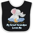 thumbnail image 3 of Inktastic My Great Grandpa Loves Me Cute Elephants Clouds Moon Stars Boys or Girls Baby Bib, 3 of 4