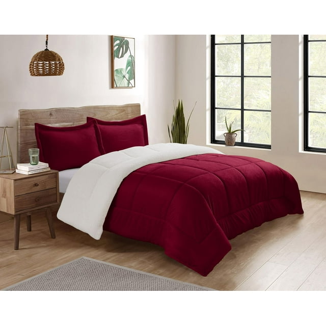Reversible Mink & Berber Plush Sherpa Comforter Set