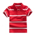 thumbnail image 2 of Odeerbi Camisas de Golf de Chicos Botón de Solapa A Rayas Camisas de Tenis de Manga Corta Uniforme Escolar, 2 of 5