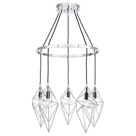 Woodbridge Lighting Lanning 5-Light Metal Chandelier in Chrome