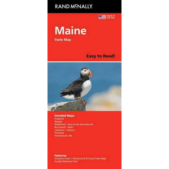 Rand McNally Easy to Read: Maine State Map, (Paperback)