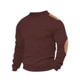 thumbnail image 3 of Colorblock Sweatshirts for Men Long Sleeve Round Neck Pullover Casual T-shirt Workwear Regular Fit Sweater Oversized Sweatshirts Soft Classic Tops Comfortable Loungewear, 3 of 7