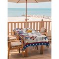 thumbnail image 2 of Outdoor Tablecloth with Umbrella Hole for Patio/Picnic/Party/Camping, Independence Day Waterproof Table Cloth Rectangle Table Cover Washable, American Flag Star Floral Beige Rustic (60"x 102"), 2 of 9