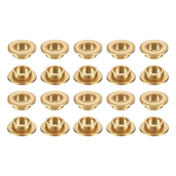 20 Pack Flange Sleeve Bearings, 6mm Bore x 8mm OD x 4mm Length, Self-Lubricating Sintered Bronze Bushings