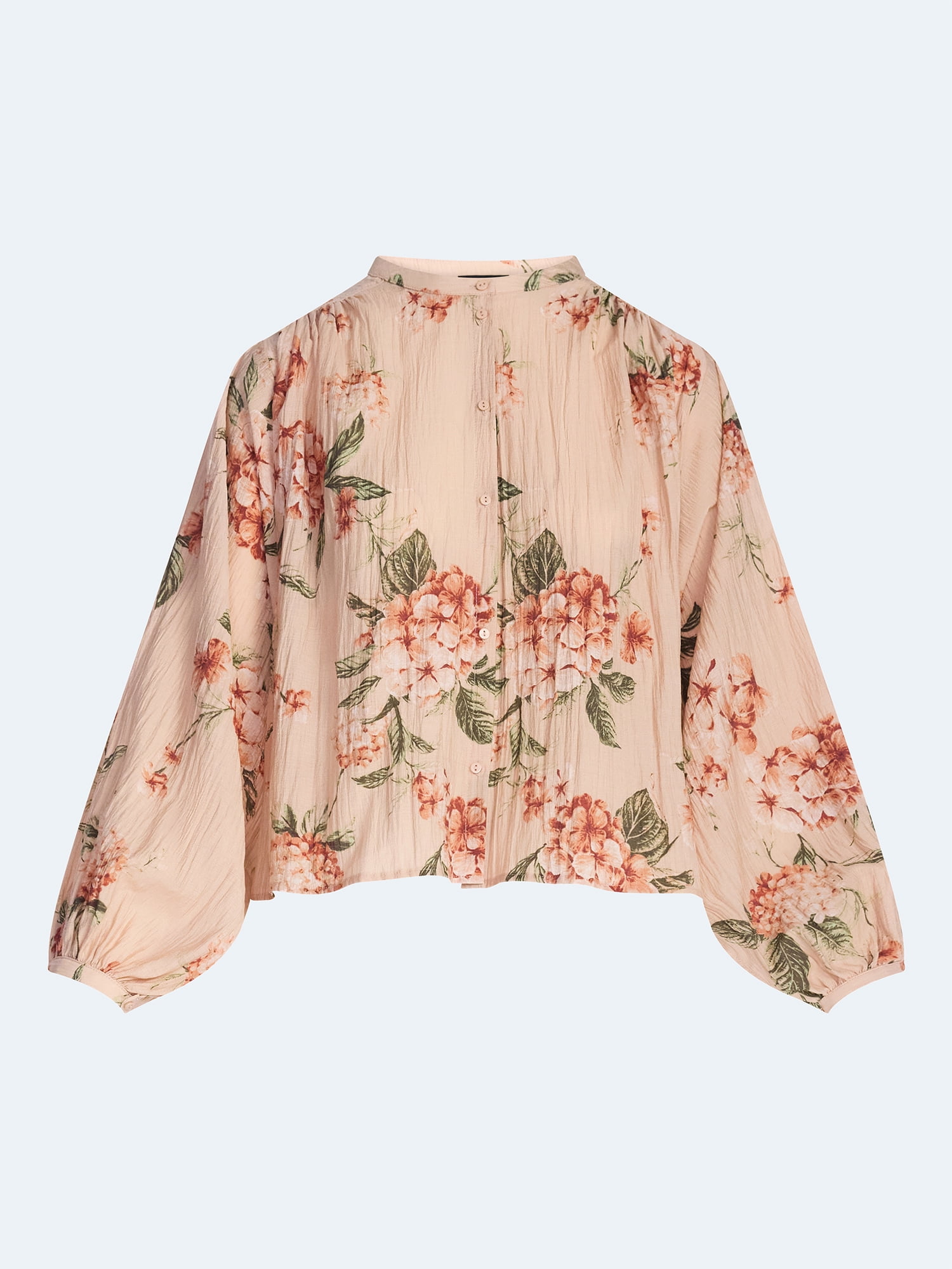 Scoop Women’s Blouson Sleeve Shirt, Sizes XS-4X