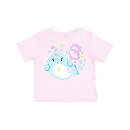 

Inktastic Happy 3rd Birthday with Cute Narwhal Stars and Bubbles Gift Toddler Boy or Toddler Girl T-Shirt