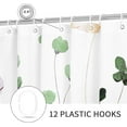 thumbnail image 4 of Extra Long Shower Curtain 72 x 84, Watercolor Floral Fabric Shower Curtain, Sage Green Beige Flower Decorative Bathroom Shower Curtain Set with Hooks, 4 of 6