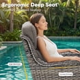 thumbnail image 4 of POCASSY 3PCS Outdoor Swivel Chair Set with Side Table, All Weather Wicker Patio Swivel Chairs with 2-tier Side Table for Porch Garden Balcony - Gray, 4 of 18