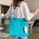 thumbnail image 5 of Hukapapa Bolso de color liso Bolso de ocio para mujer Bolso de hombro de gran capacidad Bolso mensajero de literatura Azul lago, 5 of 5