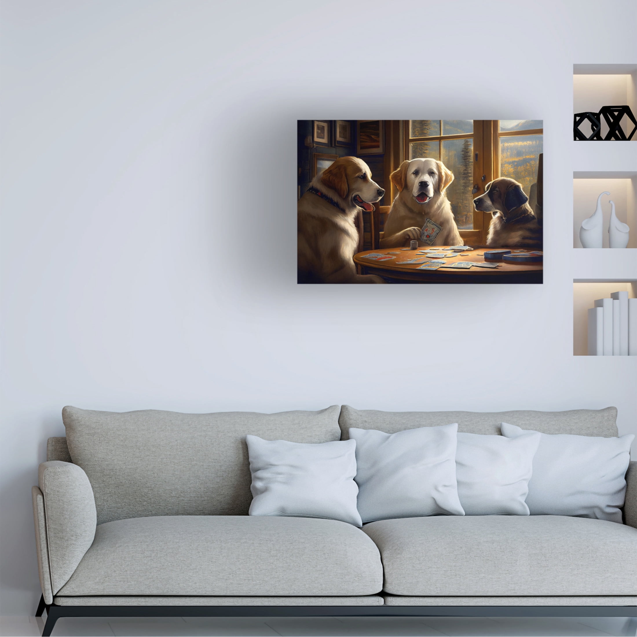 Canvas Wall Art - Sasha 'Dogs IV' Wall Art for Living Room, Bedroom, or Office Décor by Trademark Fine Art - 32 x 22 Inches