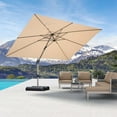 thumbnail image 3 of PURPLE LEAF 9 × 11 FT Patio Umbrella, Outdoor Large Rectangular Cantilever Umbrella Hanging Offset Umbrella with Aluminum Handle for Pool, Deck Garden, Beige, 3 of 13