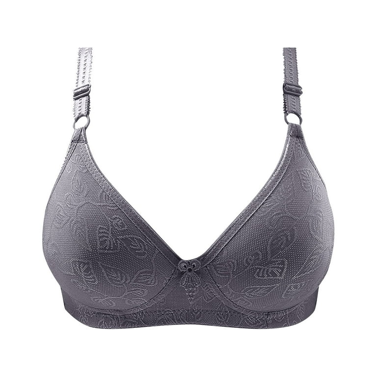 TQWQT Women's Plus Size Wireless Bra Full Cup Lift Bras for Women No  Underwire Push Up Shaping Wire Free Everyday Bra,Gray 40