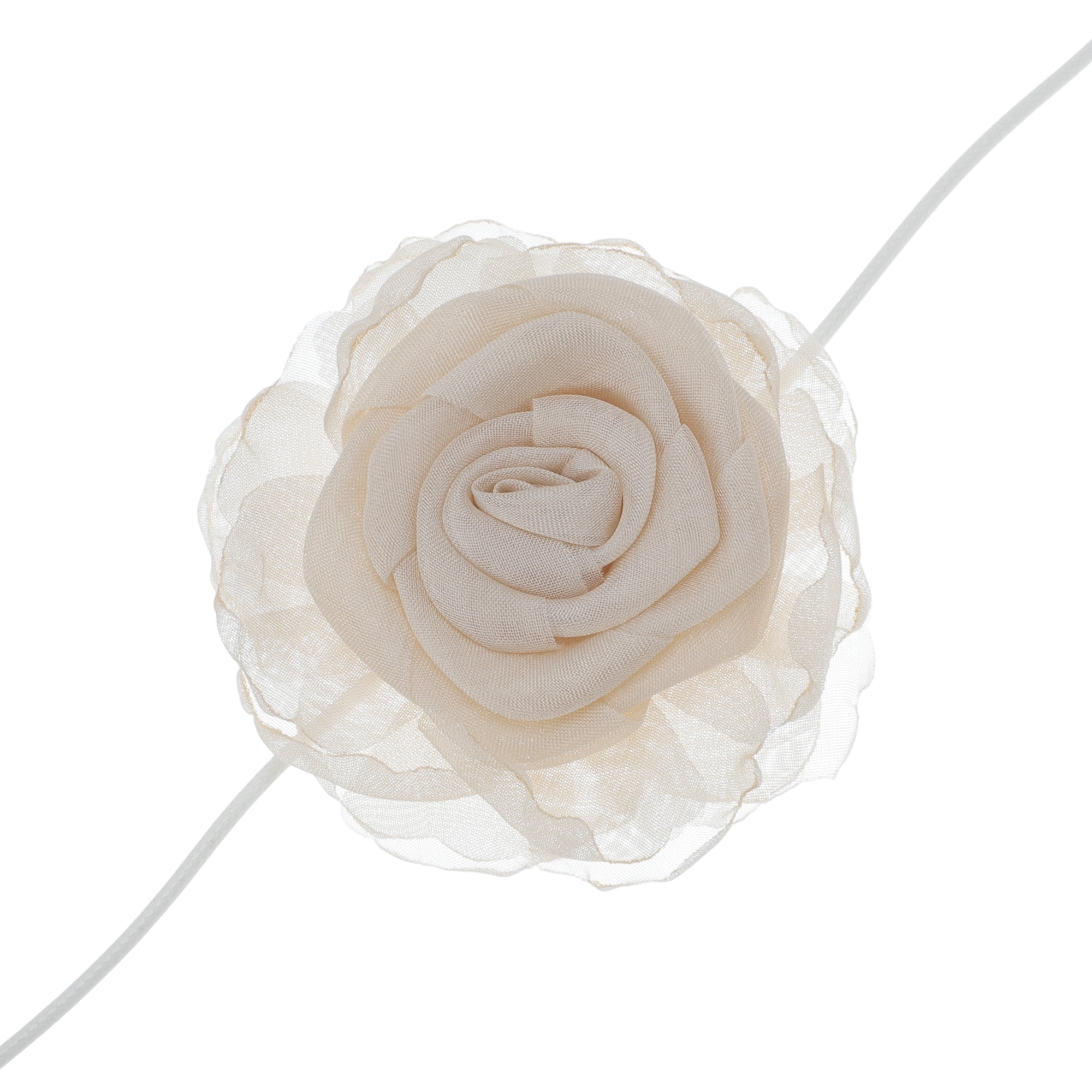 Unique Bargains Flower Choker Necklace 1Pc Apricot