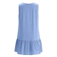 thumbnail image 6 of Lenpel Womens Mini Tank Dresses V Neck Sleeveless Ruffle Hem Boho Summer Dresses Flowy Casual Beach Vacation Clothes, 6 of 6
