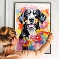 thumbnail image 5 of Entlebucher Mountain Dog Flower Canvas Painting Colorfull Canvas Art Prints Bathroom Artwork for Wall Living Room Bedroom Bathroom Wall Art Framed Art Wall Decor 1 inch, 5 of 5