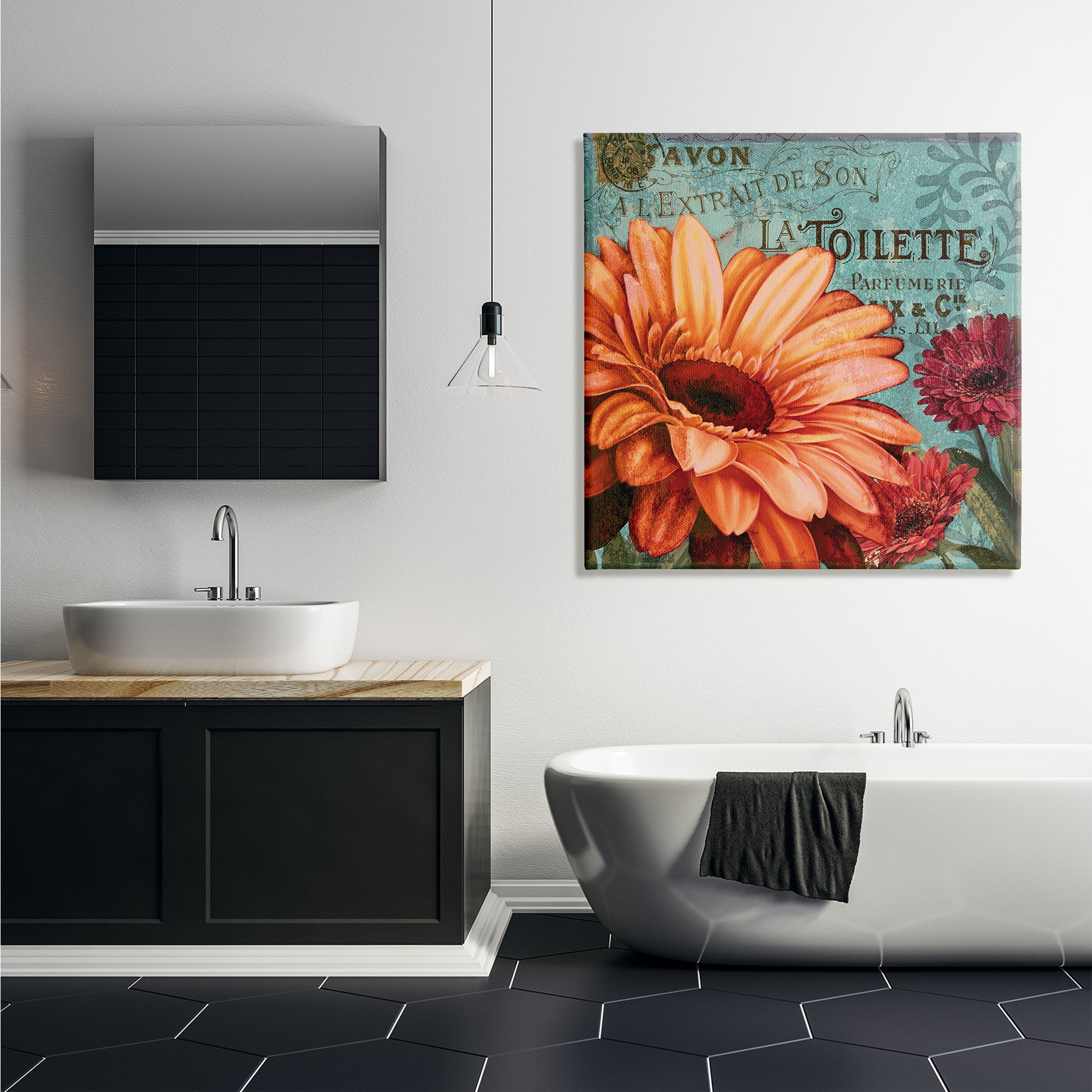 Stupell Industries Colorful Daisies with Antique French Backdrop, 36 x 36,Design by Art Licensing Studio