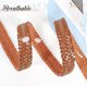thumbnail image 5 of Cinturón trenzado de cuero flaco para mujer, cinturón fino tejido a mano con hebilla dorada para mujer para pantalones vaqueros vestidos, 5 of 5