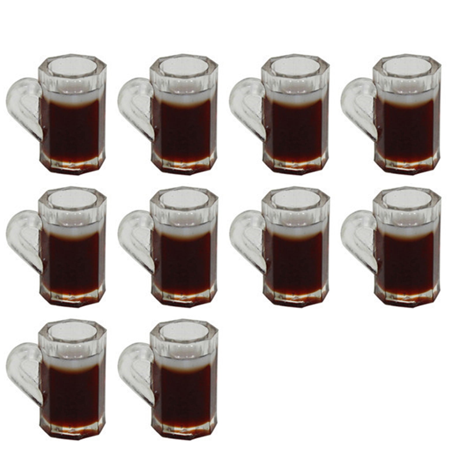 10Pcs Dollhouse Sticker Coffee Cups Mugs Miniature Model Accessories Brown 10Pcs Dollhouse Sticker Coffee Cups Mugs Miniature Model Accessories Brown