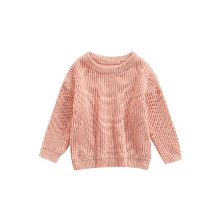 

IZhansean Newborn Baby Girl Boy Sweaters Cardigans Knit Sweatshirt Warm Crewneck Long Sleeve Tops Clothes Pink 6-9 Months