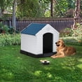thumbnail image 2 of YRLLENSDAN 32in Insulated Dog House Outdoor, Igloo Dog Houses Plastic Dog House for Small Medium Dogs Waterproof with Air Vents & Elevated Floor, Blue, 2 of 7