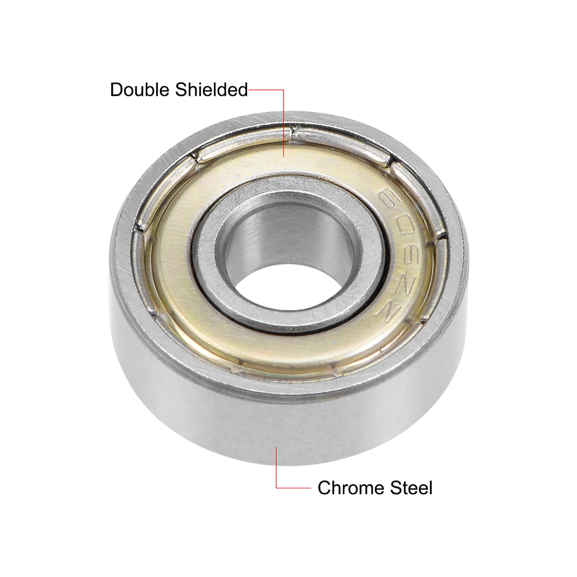 606ZZ Deep Groove Ball Bearing 6x17x6mm Double Shielded Chrome Bearings ...