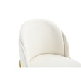 thumbnail image 5 of 2 Dining Chair , White Seat With Brown Leg, Ergonomic Support Back, Slip Pad, Space Saving, Antique Fabric Metal Dinning Comfortable Foot, 5 of 5
