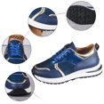 thumbnail image 6 of Rokment Womens Metallic Silver Platform Wedge Fashion Sneakers Walking Shoes Trendy Glitter Casual Leather Chunky Running Tennis Non Slip Work Shoes Blue Size 8, 6 of 7