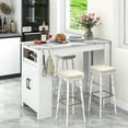 thumbnail image 2 of Gymax 47'' Long Counter Height Table Bar Table Faux Marble Pub Table w/ Cabinet, 2 of 10