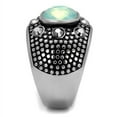 thumbnail image 4 of Luxe Jewelry Designs Men's High Polished Stainless Steel Ring with Blue Fire Opal Top Grade Crystal, 4 of 4
