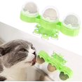 thumbnail image 1 of Bola de hierba gatera 3 en 1, snack para gatos con pared giratoria de 360°, juguete giratorio con hierba gatera, para limpiar los dientes de los gatos y atraer gatos. Rojo Verde, 1 of 5