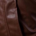 thumbnail image 4 of ZCFZJW Men Faux Leather Zip Up Jacket Stand Collar Long Sleeve Leather Motorcycle Jacket Lightweight Bomber Outwear PU Coat with Pockets Brown M, 4 of 7