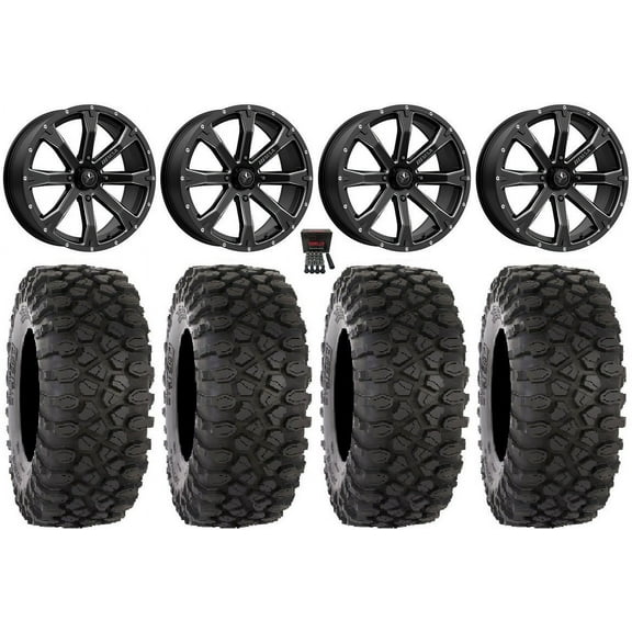 MSA Bounty 18" Wheels Black 35" XC450 Tires Can-Am Maverick X3 / Honda Pioneer 1000 / Talon