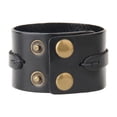 thumbnail image 5 of Men Women Biker Punk Rock Wide Leather Bracelets Adjustable With Snap Button, 5 of 6