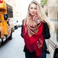 thumbnail image 3 of 100% Wool Wrap Shawl Spanish Pavlovo Posad Woolen Shawl (red) 57.5х57.5-inch Fashion Shawl for Women, 3 of 9