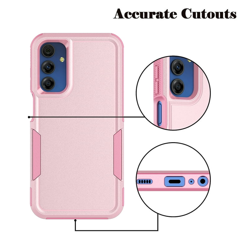Njjex for Galaxy A15 Phone Case,360°Full Body Shockproof Heavy Duty  Protection With Tempered Glass Screen Protector Case Cover for Samsung  Galaxy A15 5G 2024 (Pink) 
