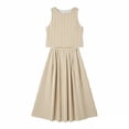 thumbnail image 3 of ZToonmas Women's Striped Crop Top and A-Line Midi Skirt Set Sleeveless Two-Piece Outfit for Spring and Summer, 3 of 6