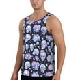 thumbnail image 2 of Daiia Blue Skull Flower Printed Men's Quick Dry Fit Muscle Tank Top Slim-Fit Tank Workout Tank Top Lightweight Sports Tank Top-X-Large, 2 of 7