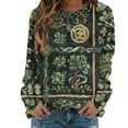 thumbnail image 4 of Xuyuer Women's Printed Long Sleeved Round Neck Pullover Top Hoodless Casual And Fashionable Sweatshirts, 4 of 5