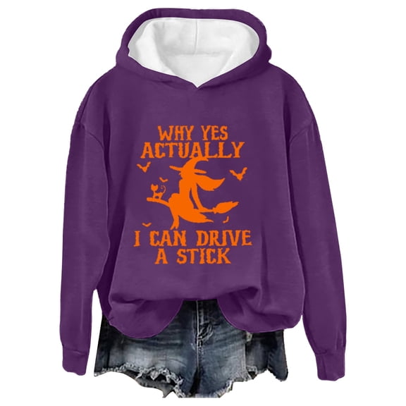 Certgust Hoodies Under $10 Womens Why Yes Actually I Can Drive A Stick Print Hoodie Long Sleeve Sweatshirt